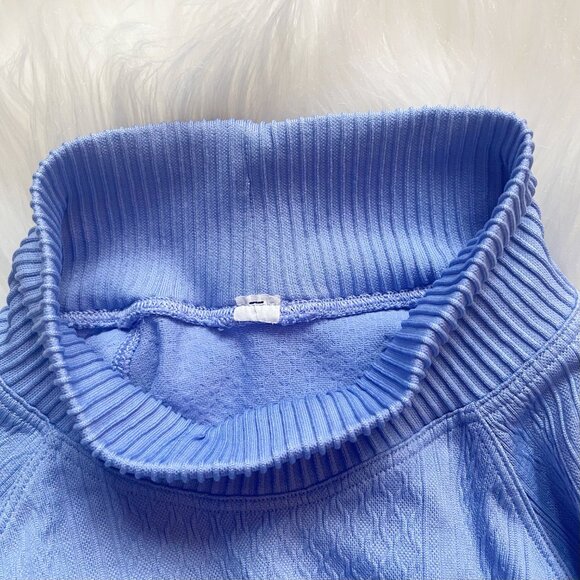 Lululemon Hydrangea Blue Rest Less Mock Neck Long Sleeve Top - Picture 7 of 9